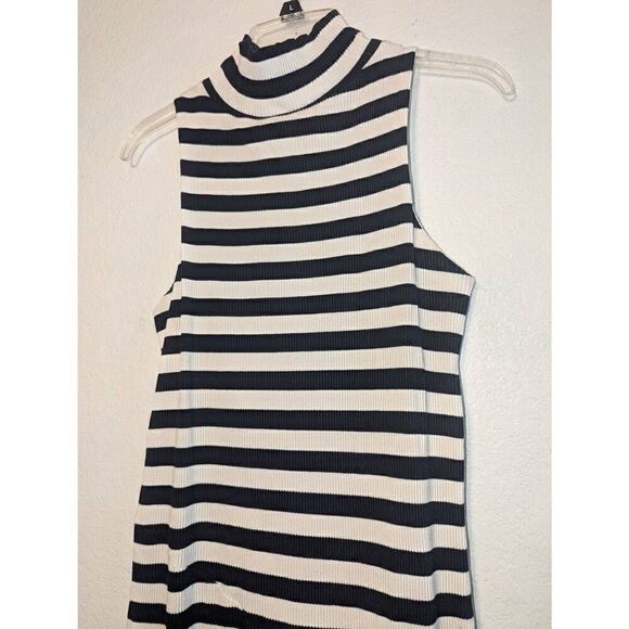 Women's Revolve Pfeiffer Mondrian Ribbed Blue Striped Midi Dress Size Small - Picture 6 of 15